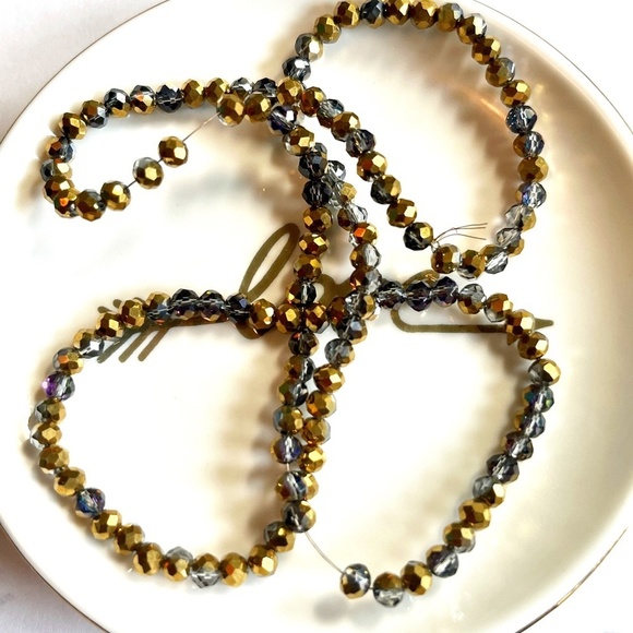 As Low As $2 Gold Smoke Inside AB Faceted Glass Rondelles 4.5mm x 4mm (125) - Picture 1 of 3